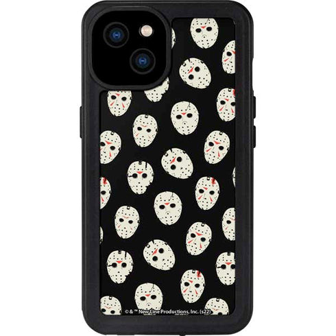 Warner Bros Friday the 13th Jason Voorhees Pattern iPhone 15 Plus Waterproof Case